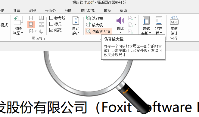 PDF閱讀器中的仿真放大鏡怎么使用